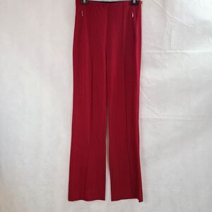 New MARC CAIN Women's (6) Red Herringbone Knit Side Zip Elastic Waist Pants $370